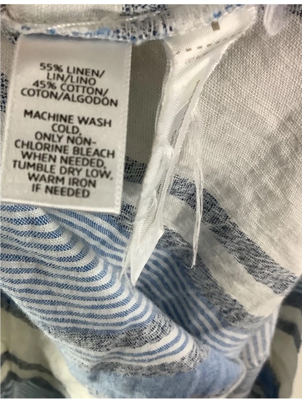 Lou & Grey Sz S Cotton Linen Lightweight Travel Beach Vacation Dress Blue - Picture 5 of 5